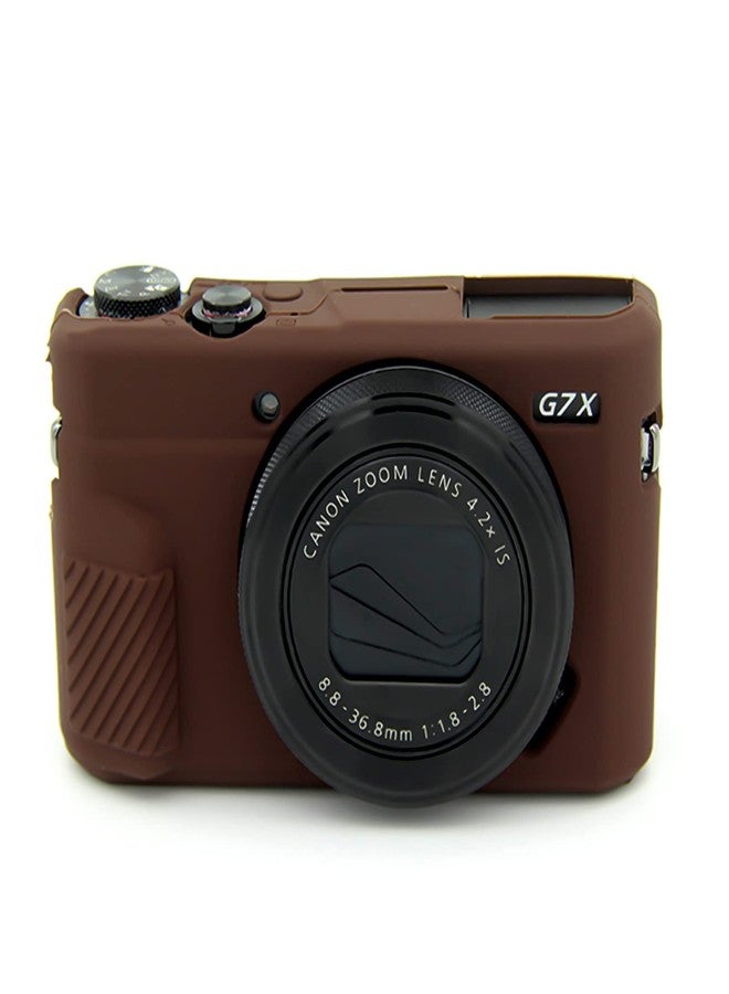 إيزي هود جراب Easy Hood G7X Mark II، جراب سيليكون لكاميرا G7X، غطاء حماية من السيليكون الناعم لكاميرا Canon Powershot G7X Mark II DSLR (لون بني فاتح) - Image 1